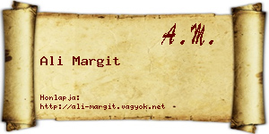 Ali Margit névjegykártya